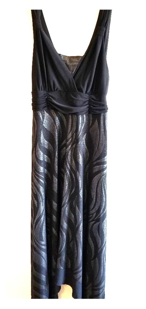 Studio Y Handkerchief Style Black and Silver Dress